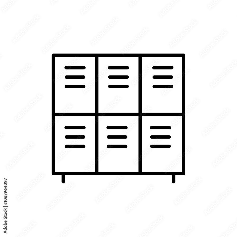 Poster lockers icon outline vector for web ui