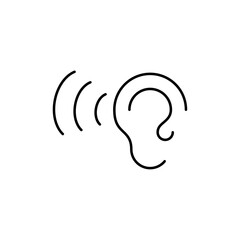Listening icon Outline vector for web ui