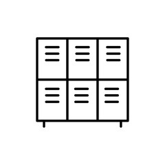 Lockers icon Outline vector for web ui