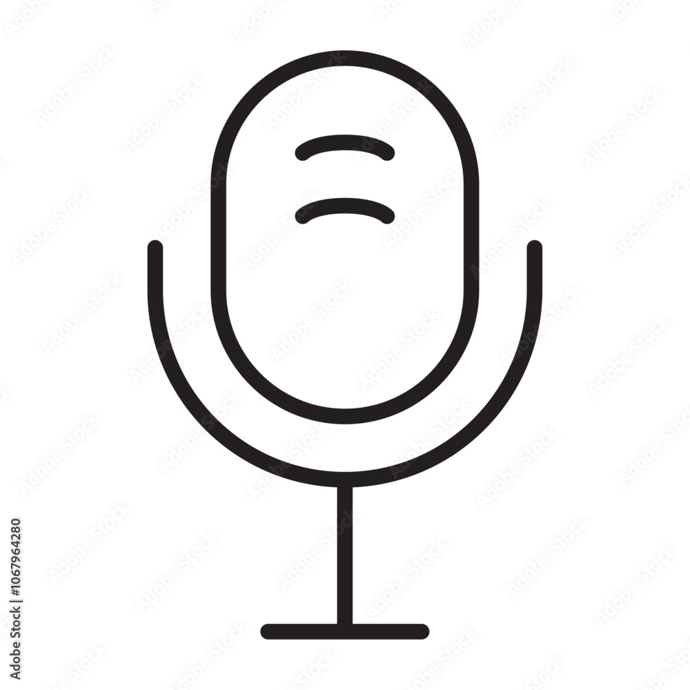 Poster Microphone icon Outline vector for web ui