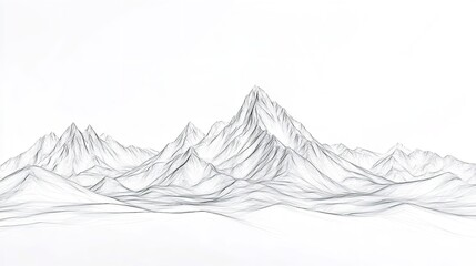  Abstract mountain landscape polygonal sketch outline background