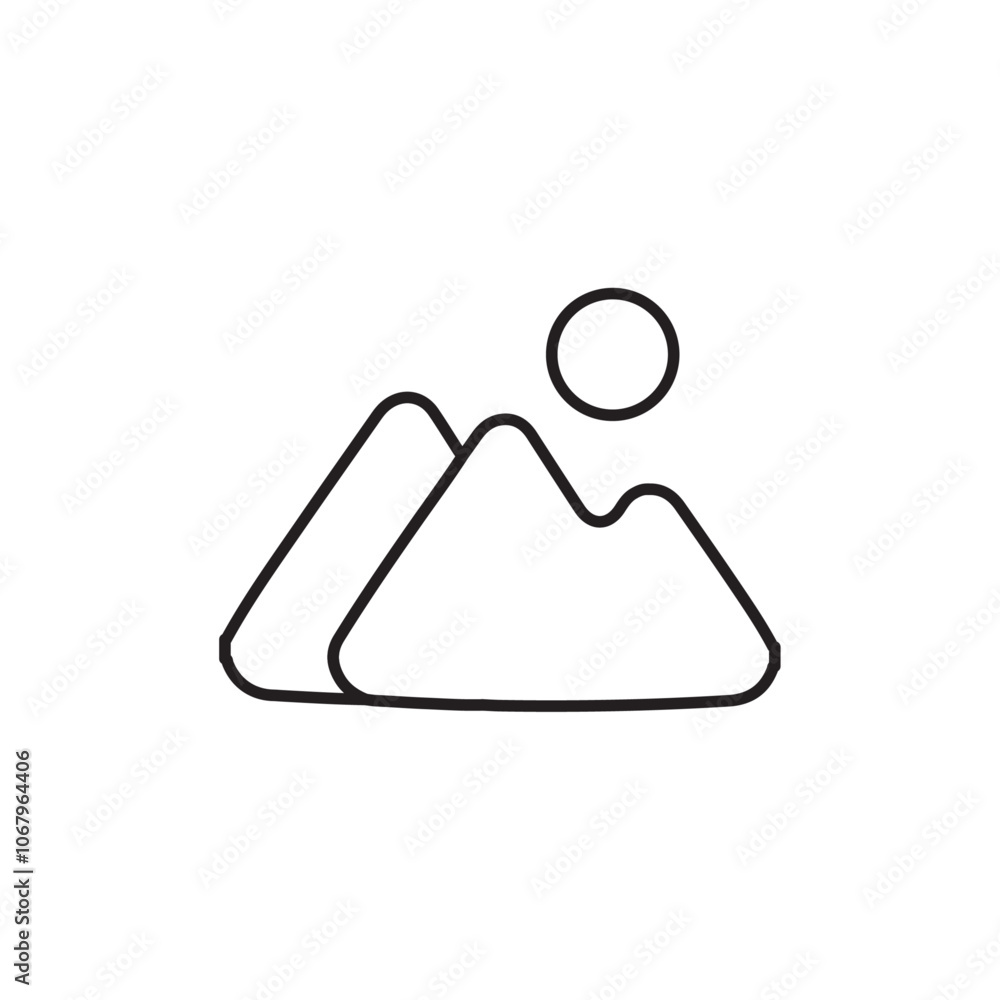 Poster mountain icon outline vector for web ui