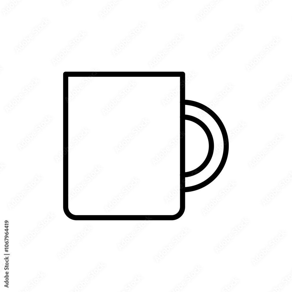 Aufkleber Mug icon Outline vector for web ui