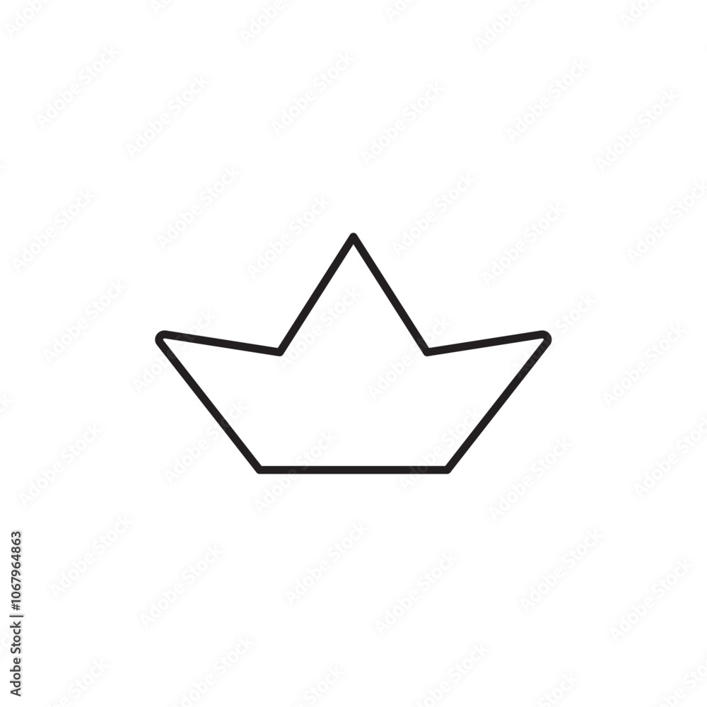 Poster Paper boat icon Outline vector for web ui