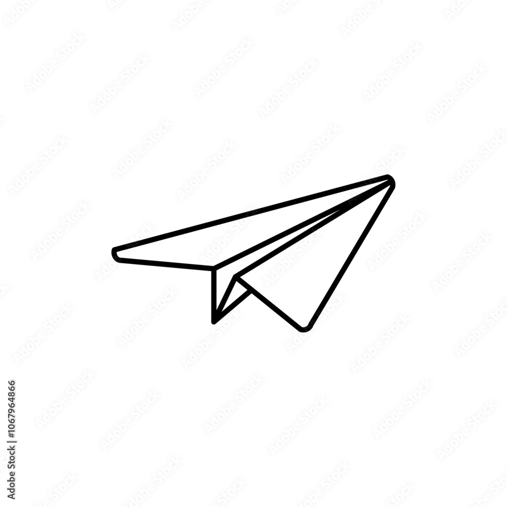 Aufkleber paper plane icon outline vector for web ui