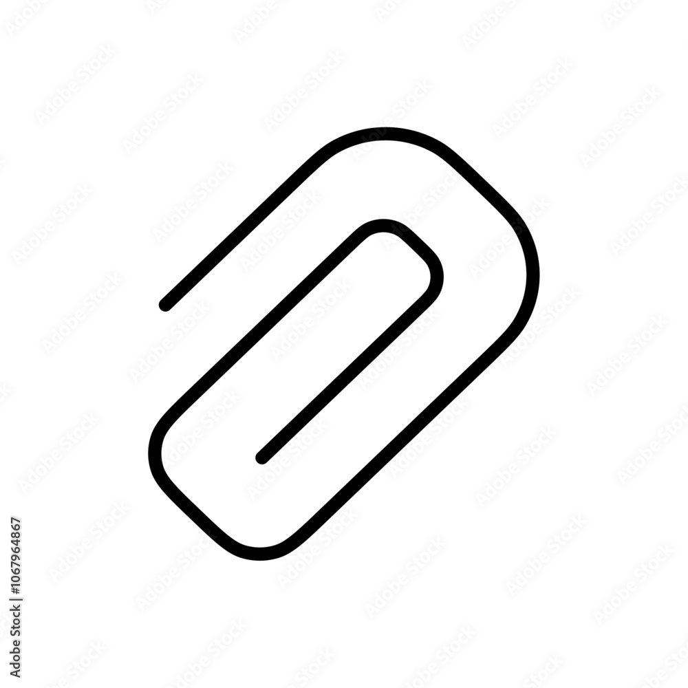 Fototapete paperclip icon outline vector for web ui