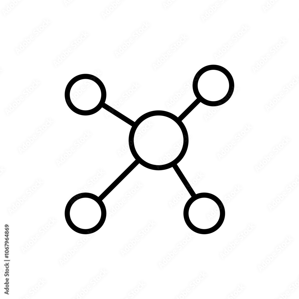 Poster Particle icon Outline vector for web ui
