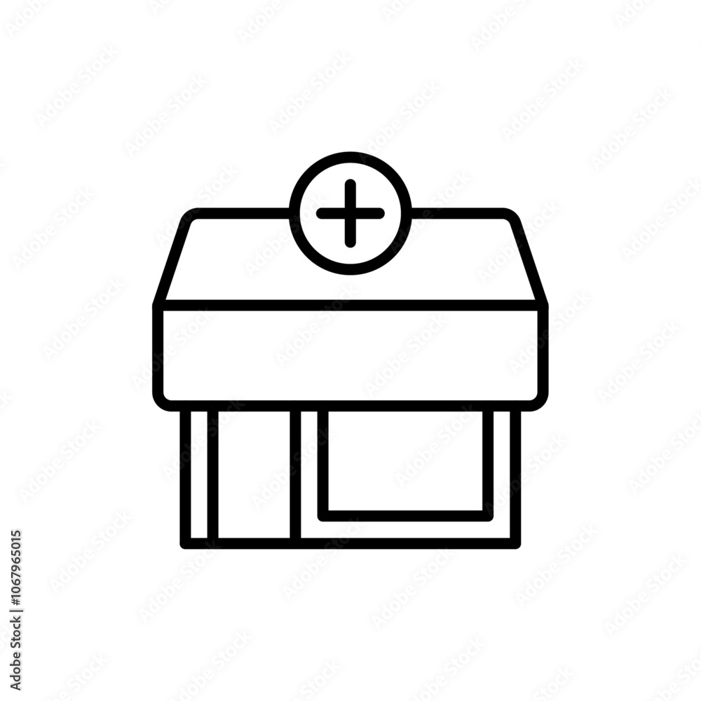 Poster pharmacy icon outline vector for web ui