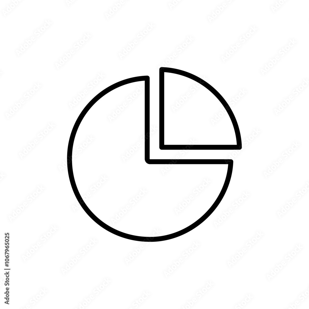 Poster pie chart icon outline vector for web ui