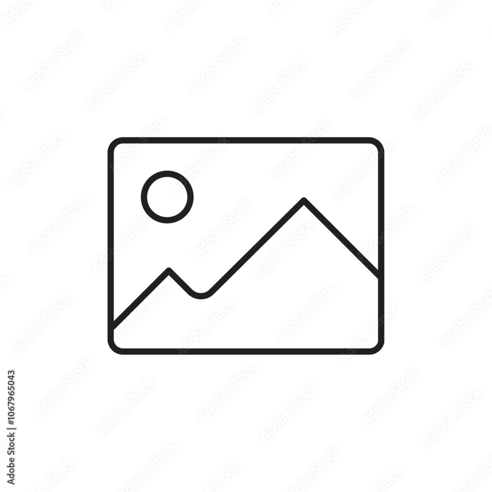 Poster Picture icon Outline vector for web ui