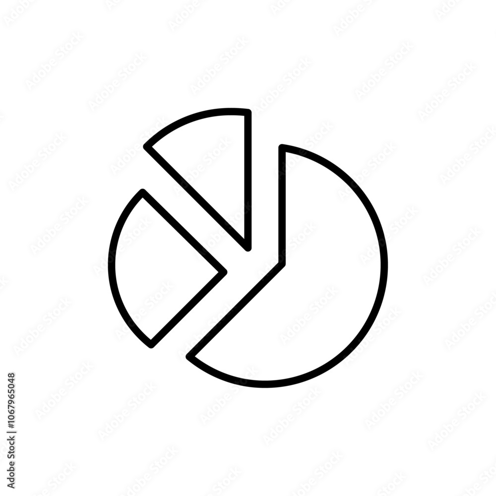 Aufkleber Pie chart icon Outline vector for web ui