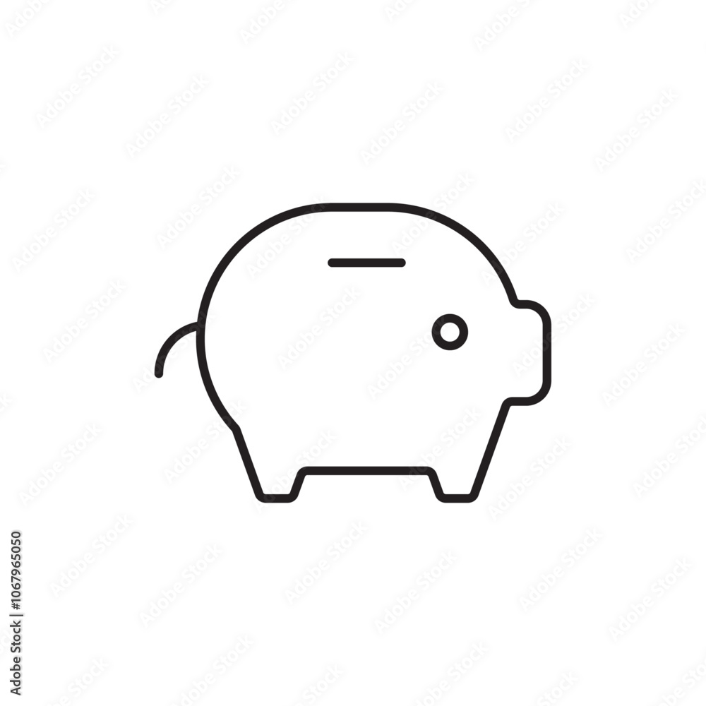 Aufkleber piggy bank icon outline vector for web ui