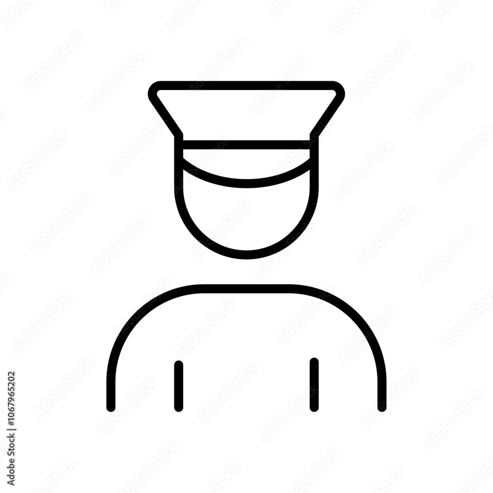 Poster Police icon Outline vector for web ui