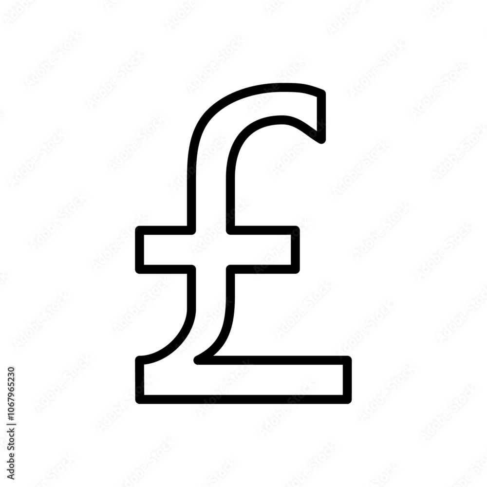 Poster Pound icon Outline vector for web ui