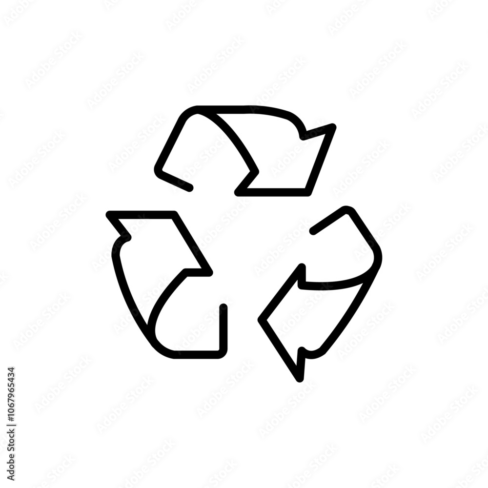 Aufkleber Recycle icon Outline vector for web ui