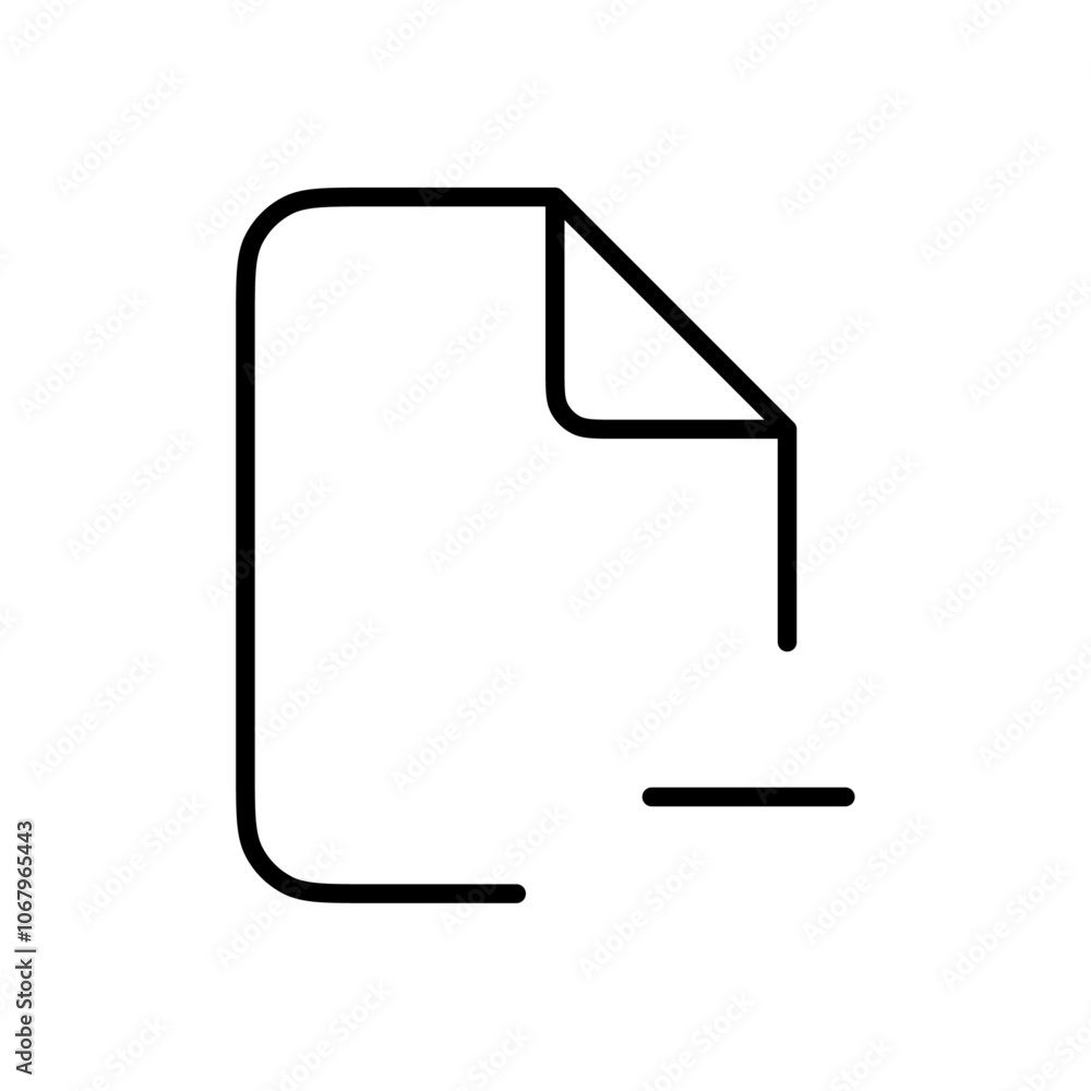 Fototapete Remove file icon Outline vector for web ui