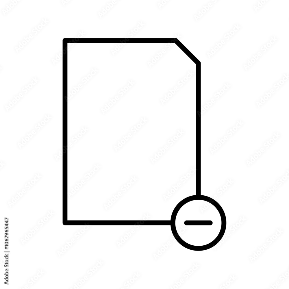 Poster Remove document icon Outline vector for web ui