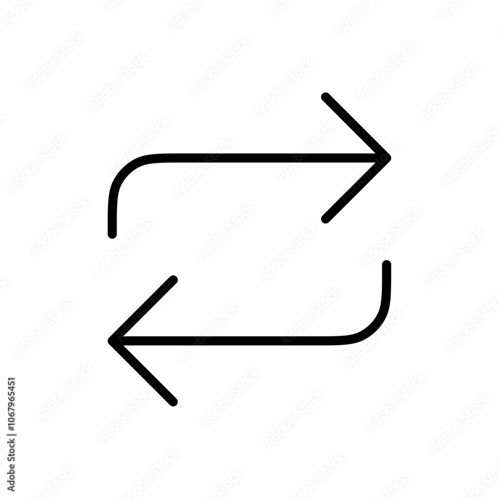 Poster Repeat icon Outline vector for web ui