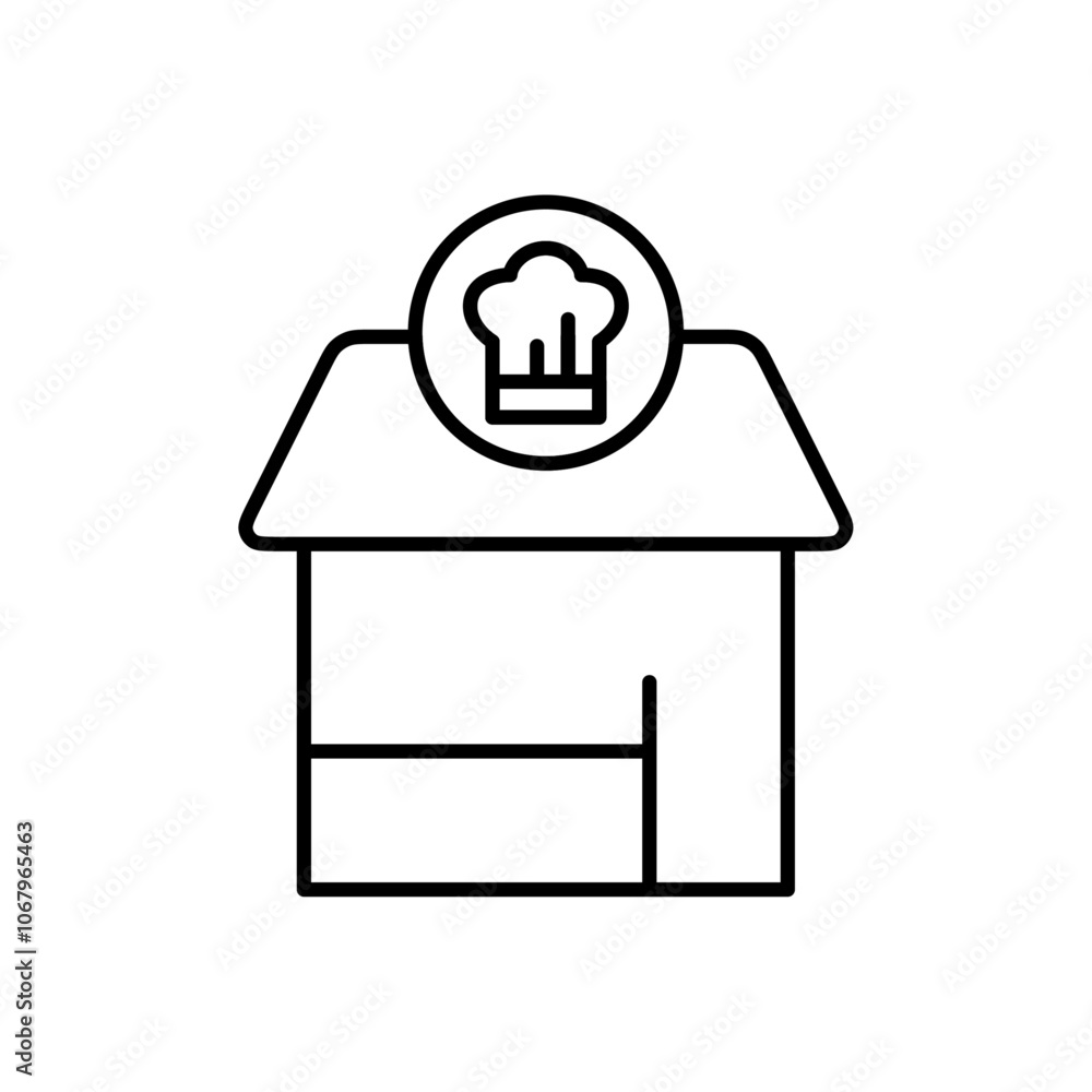 Aufkleber restaurant icon outline vector for web ui