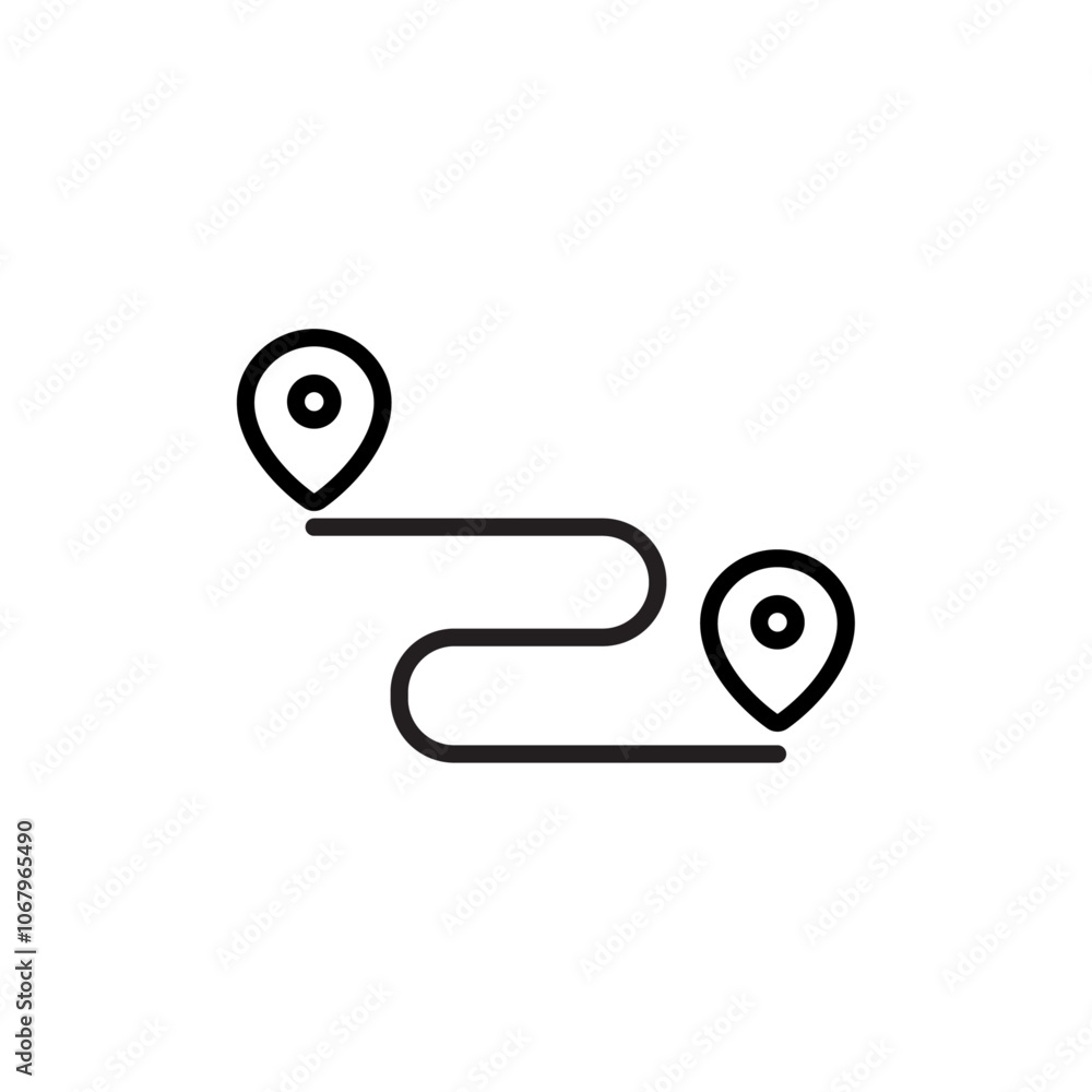 Poster route icon outline vector for web ui