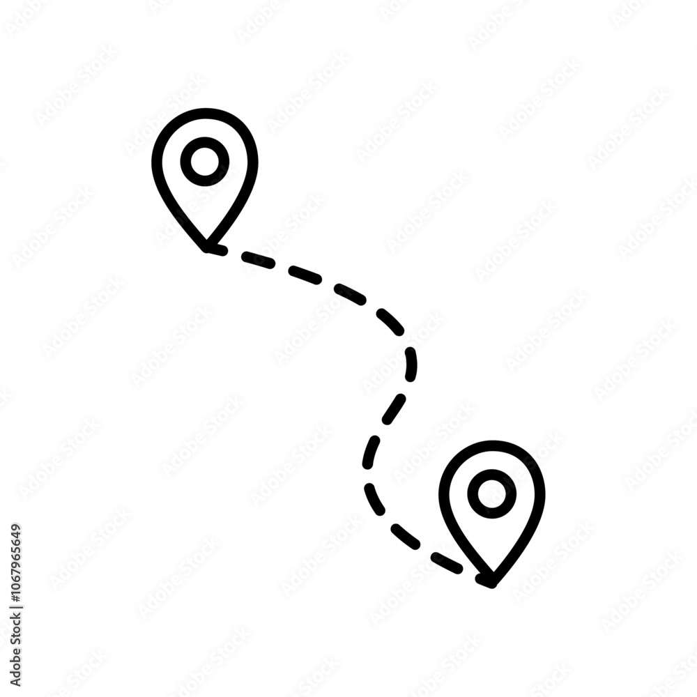 Poster Route icon Outline vector for web ui