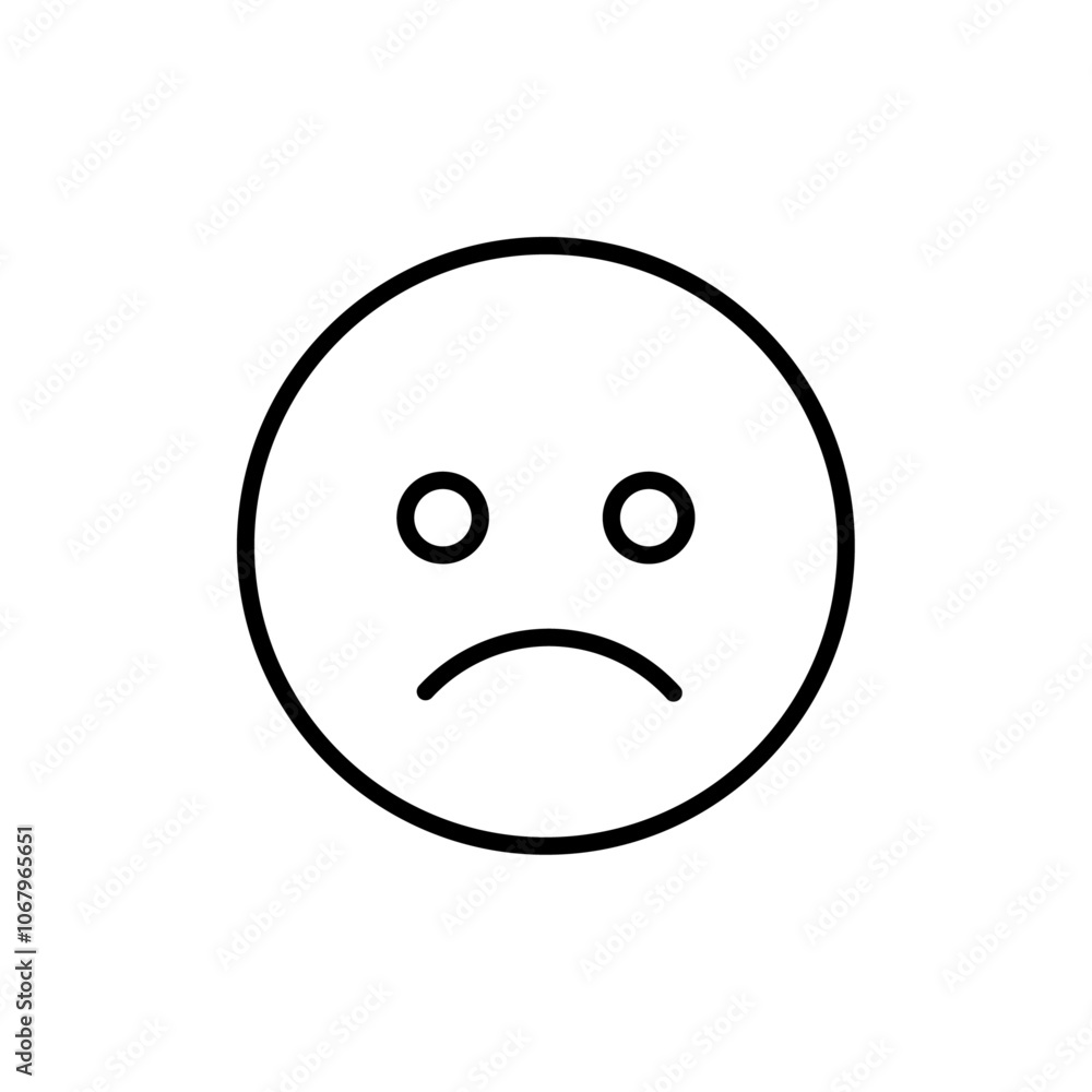 Poster Sad icon Outline vector for web ui