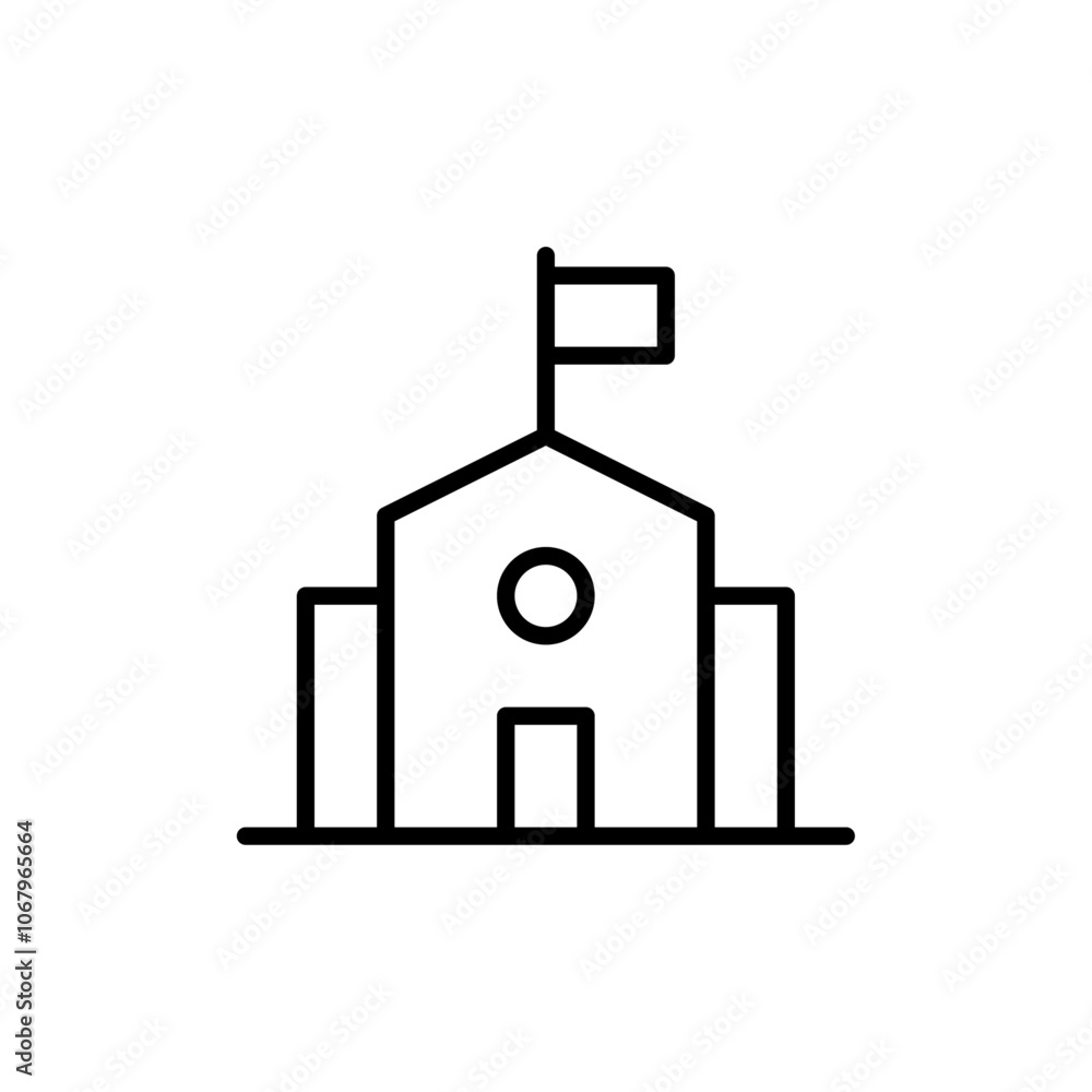 Aufkleber School icon Outline vector for web ui