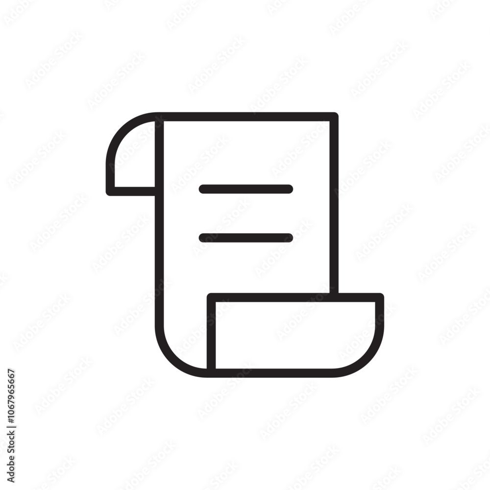 Poster Scroll icon Outline vector for web ui