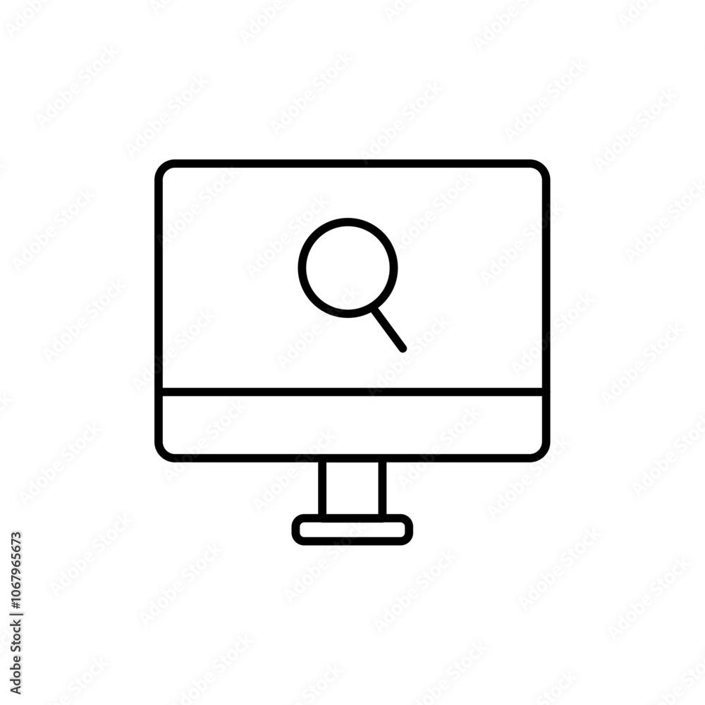 Poster search online icon outline vector for web ui