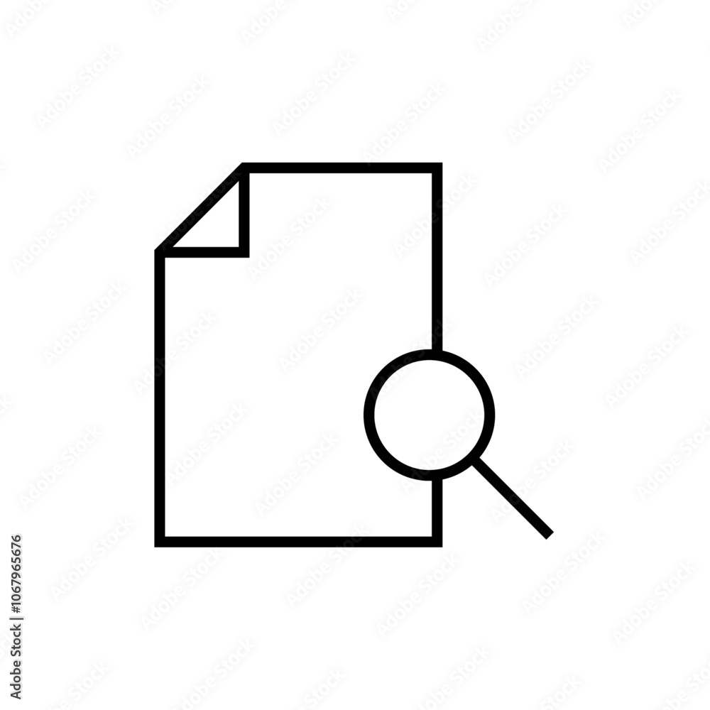 Aufkleber Search file icon Outline vector for web ui