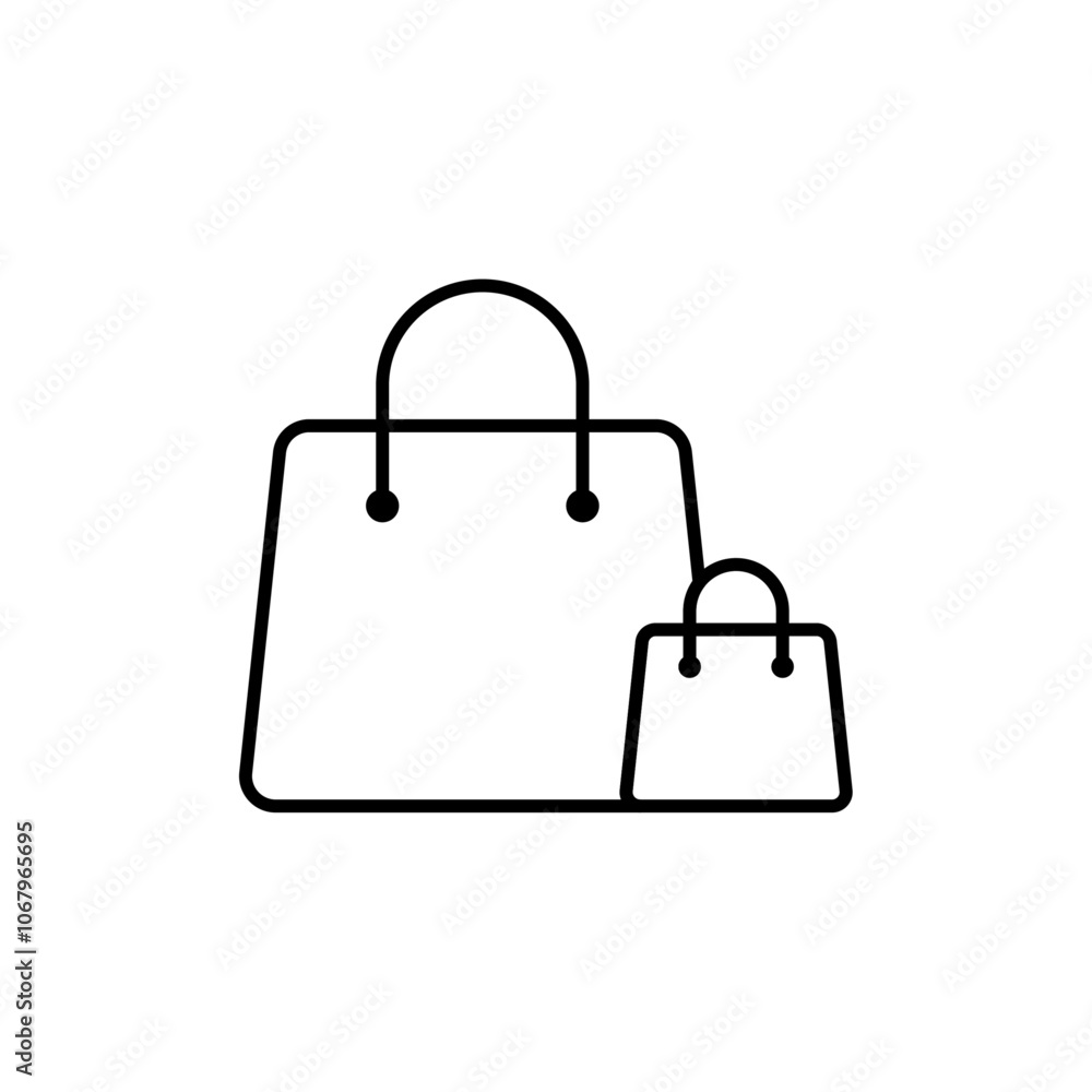 Poster shopping bags icon outline vector for web ui