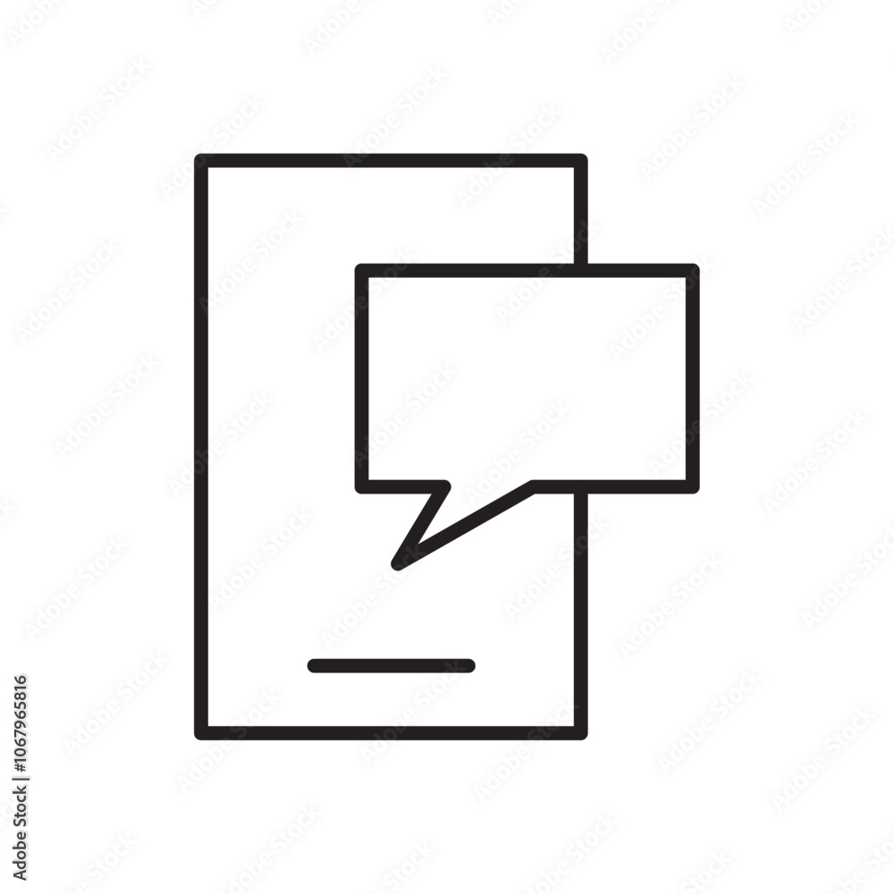 Poster sms icon outline vector for web ui
