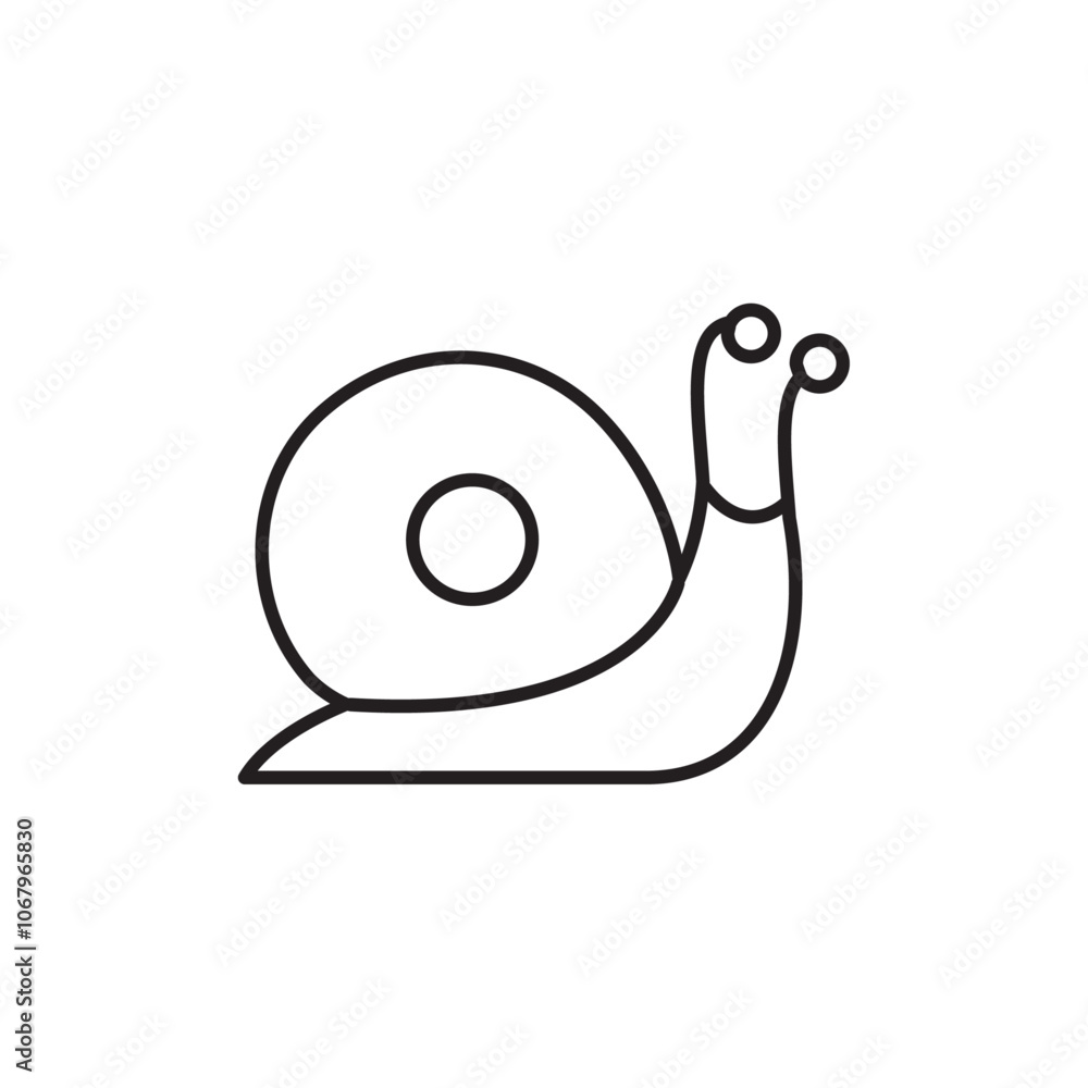 Aufkleber snail icon outline vector for web ui