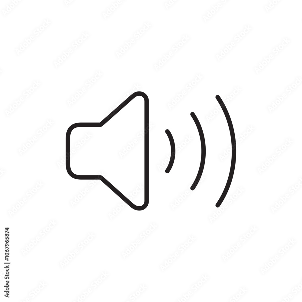 Aufkleber speaker icon outline vector for web ui
