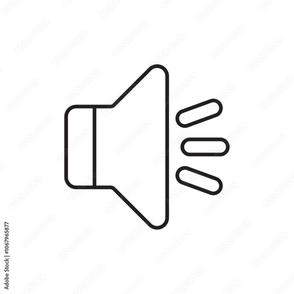 Poster speaker icon outline vector for web ui