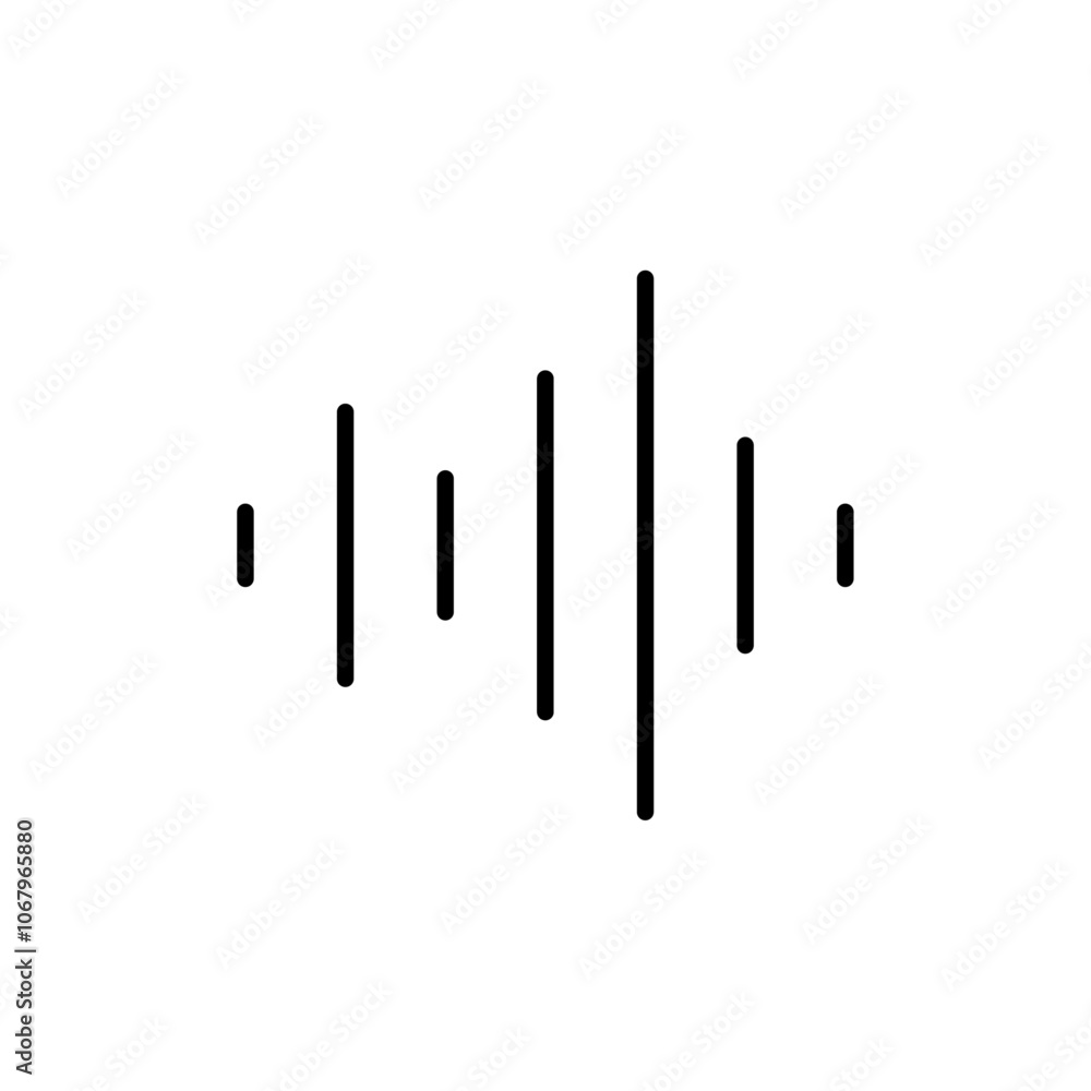 Aufkleber sound wave icon outline vector for web ui