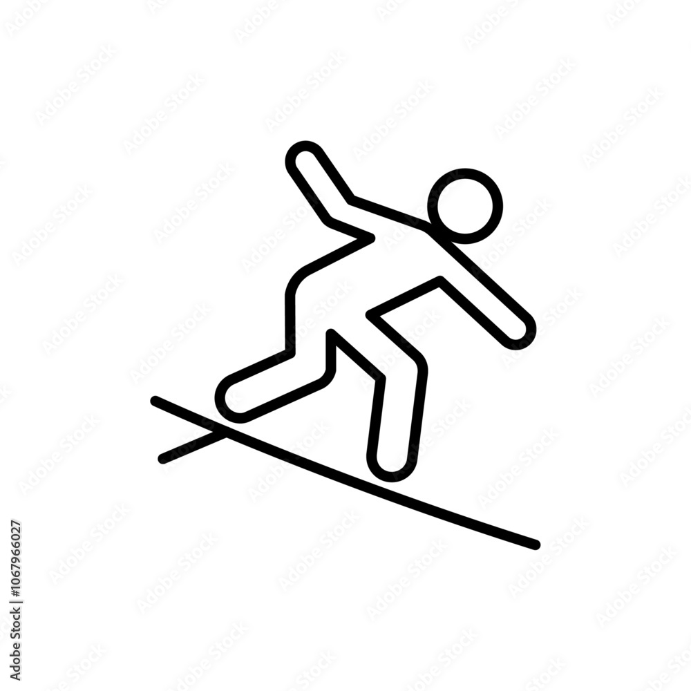 Poster surfer icon outline vector for web ui