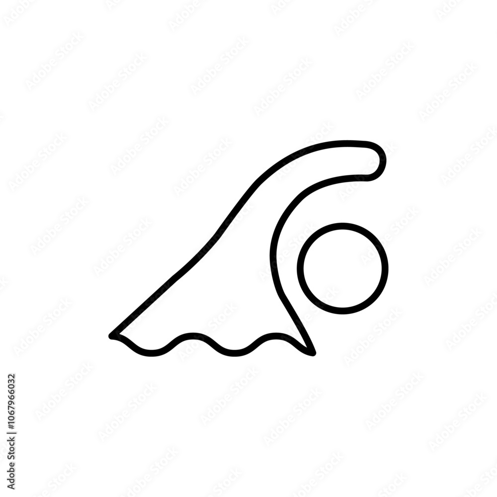 Poster swimming icon outline vector for web ui