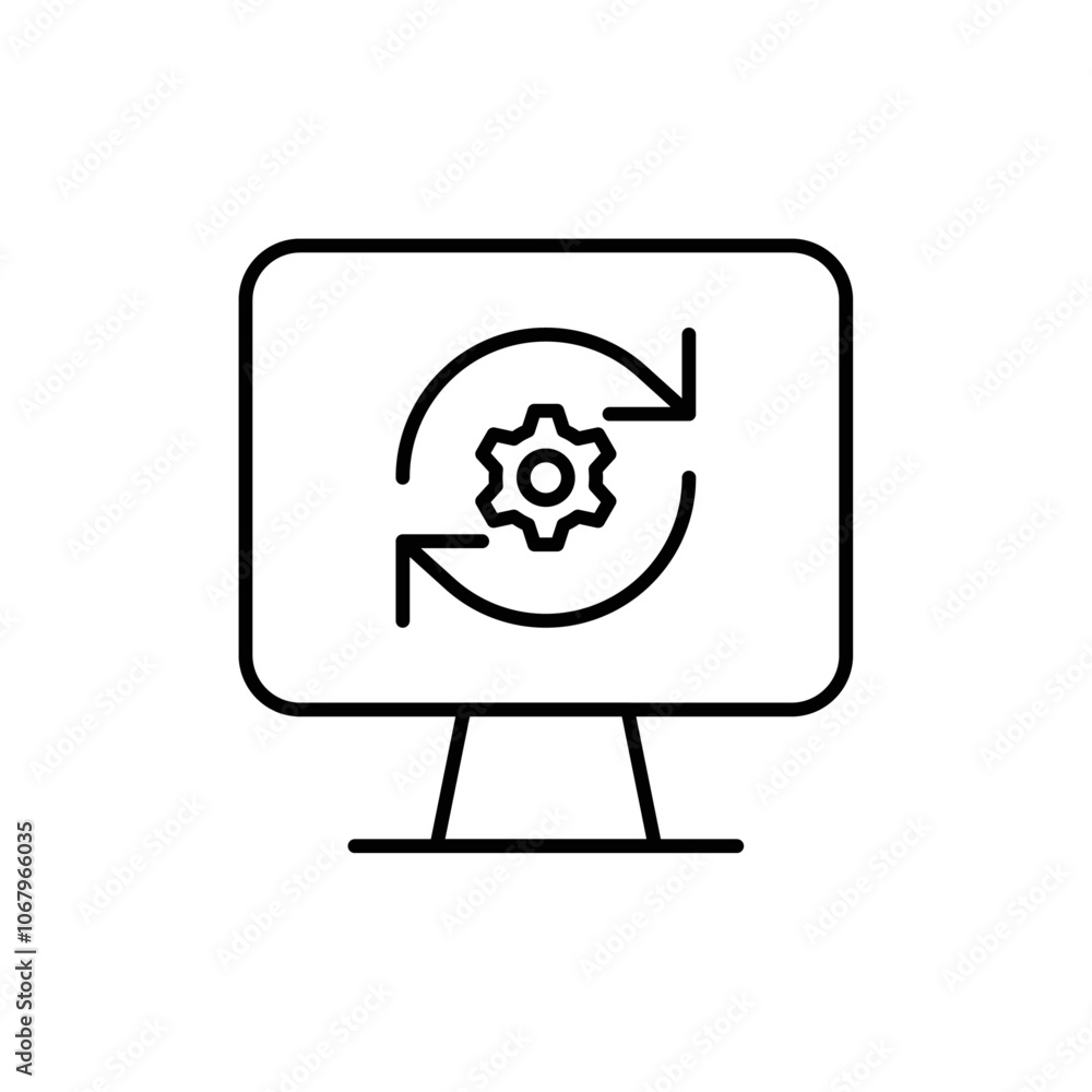 Aufkleber System update icon Outline vector for web ui
