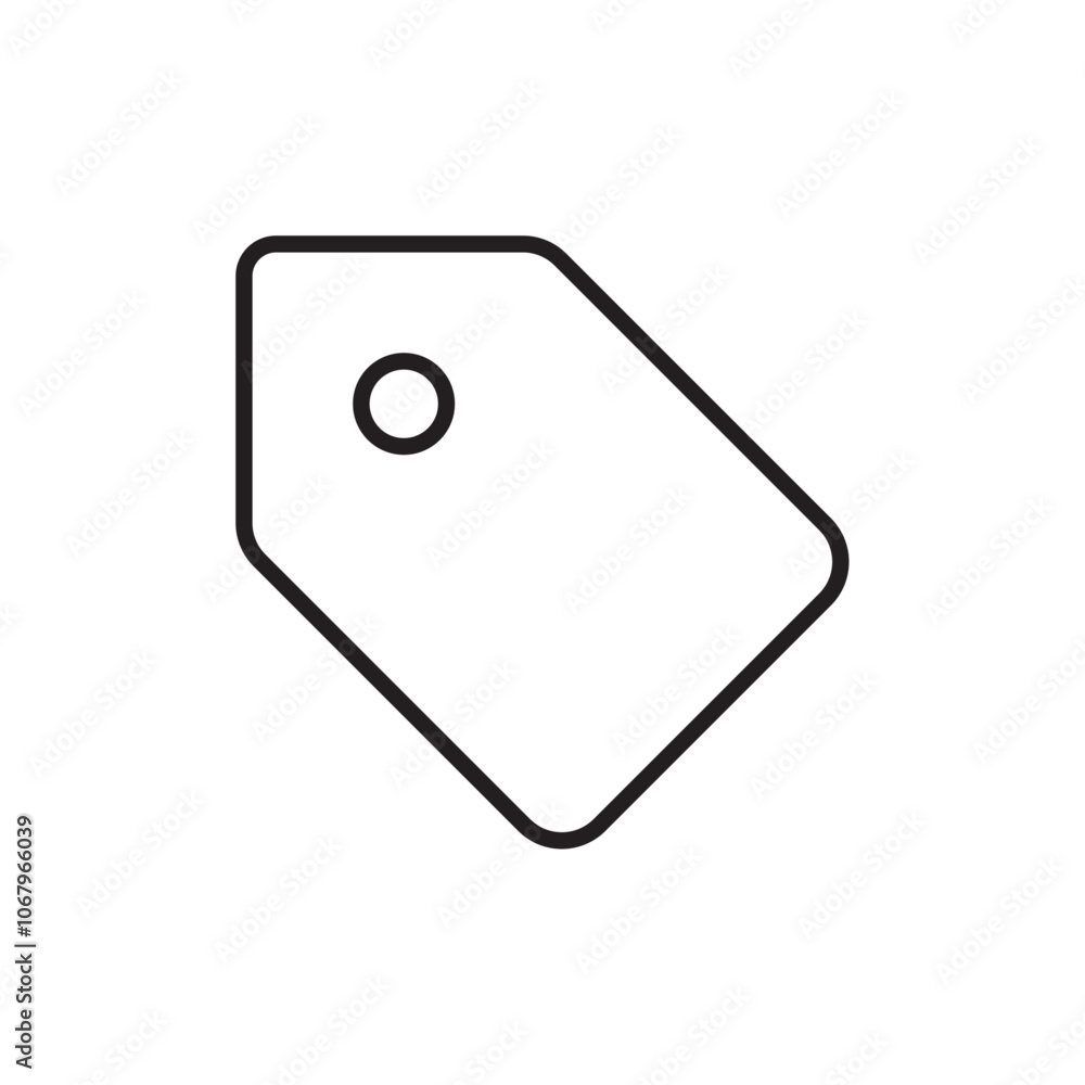 Poster tag icon outline vector for web ui