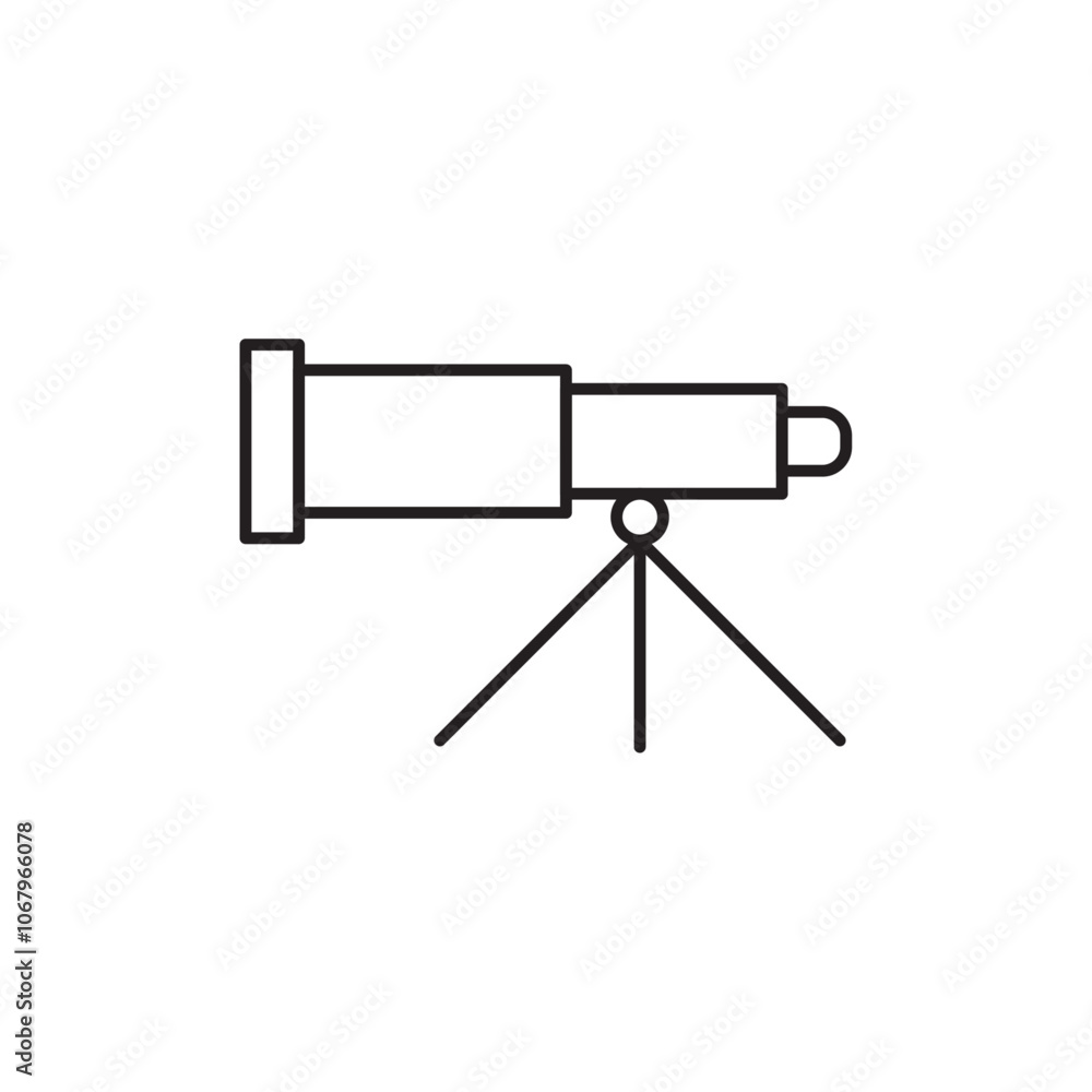 Aufkleber Telescope icon Outline vector for web ui