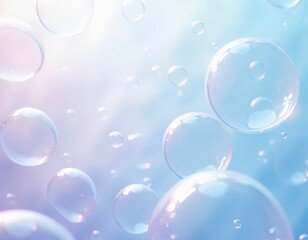 Obraz premium Graceful Bubbles Suspended in the Air, Reflecting Light with Iridescent Colors