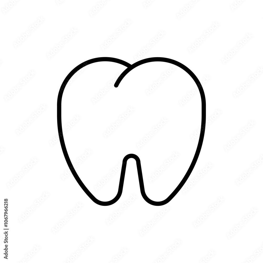 Poster tooth icon outline vector for web ui