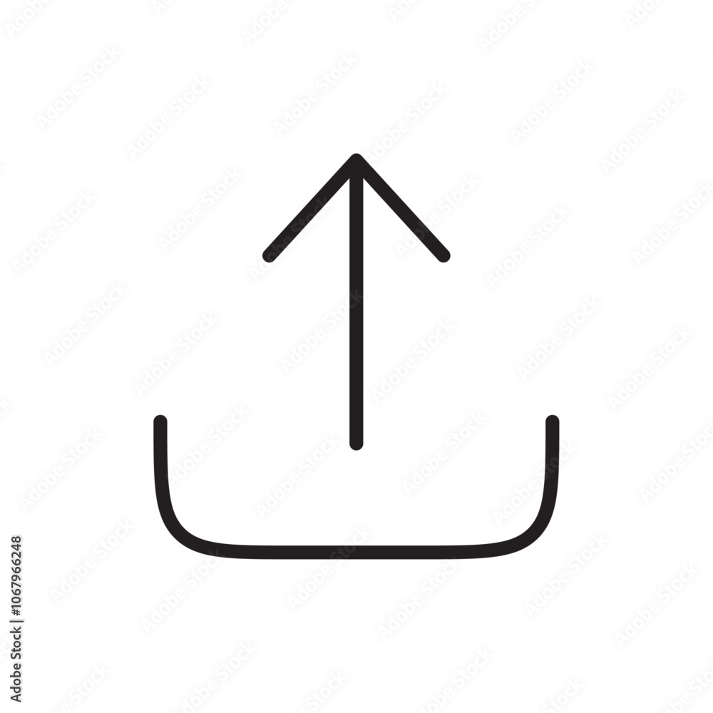 Poster Upload icon Outline vector for web ui