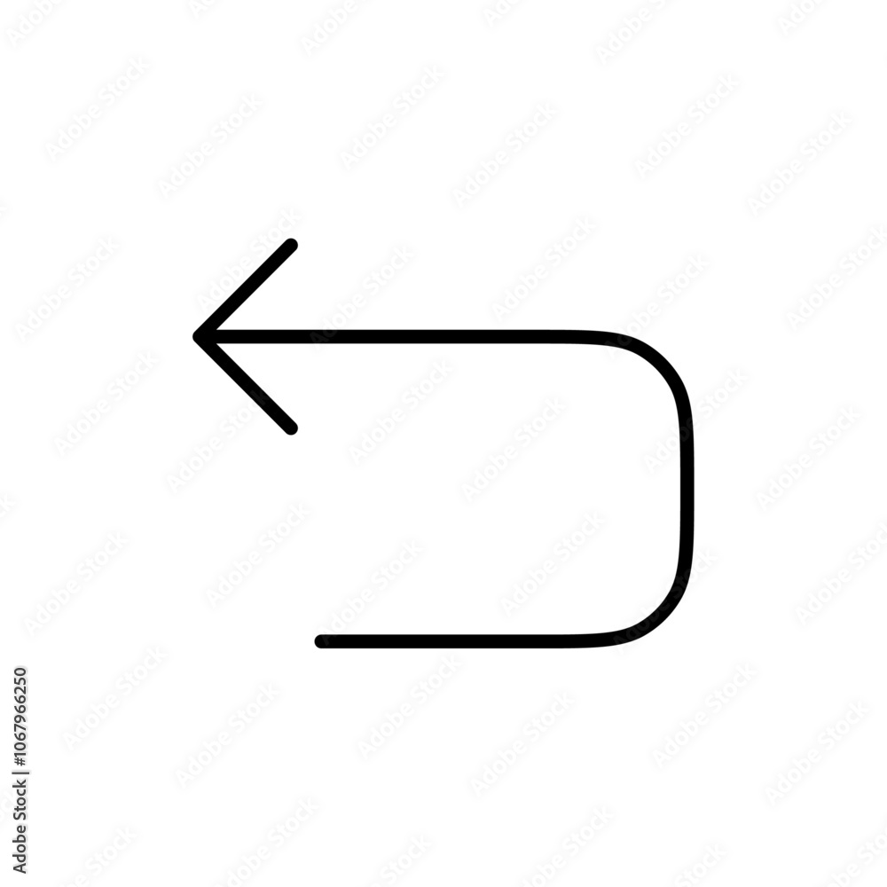 Poster Undo icon Outline vector for web ui