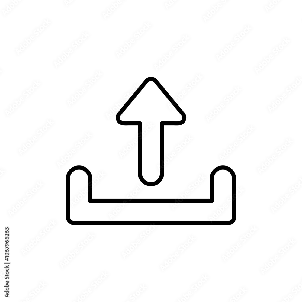 Poster Upload icon Outline vector for web ui