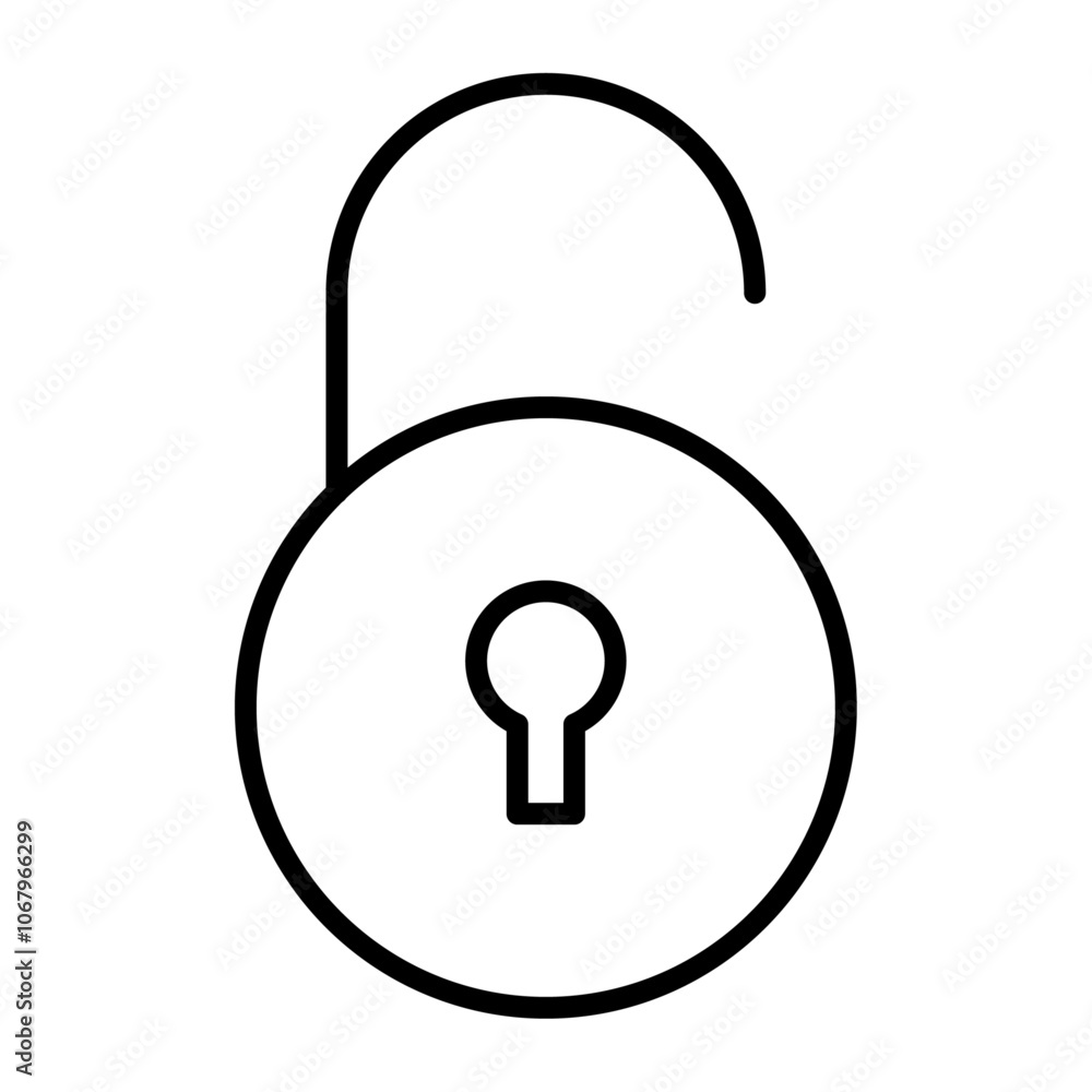 Poster Unlock icon Outline vector for web ui