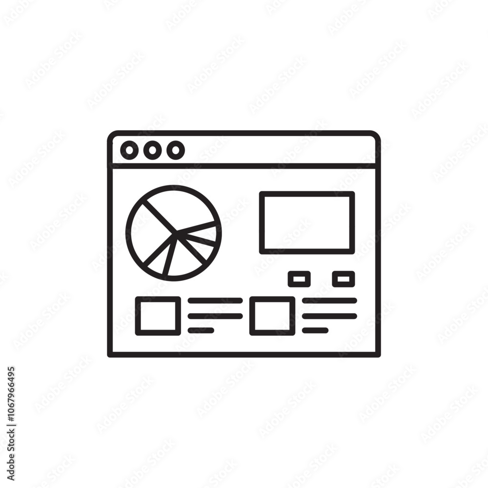 Poster web page icon outline vector for web ui