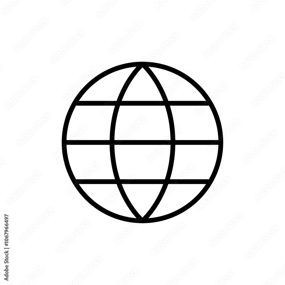 Aufkleber Website globe icon Outline vector for web ui