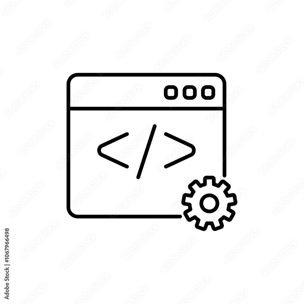 Poster Web development icon Outline vector for web ui